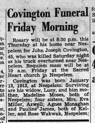John Covington Obituary from the Omak Chronicle