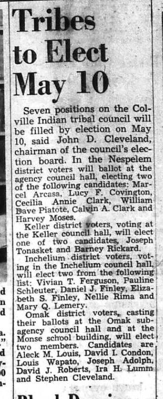Omak Chronicle on Colville Elections on 4-24-1958.jpg
