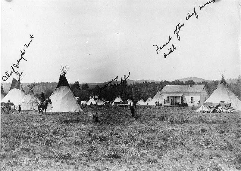 Encampment of tepees for Chief Moses' feast