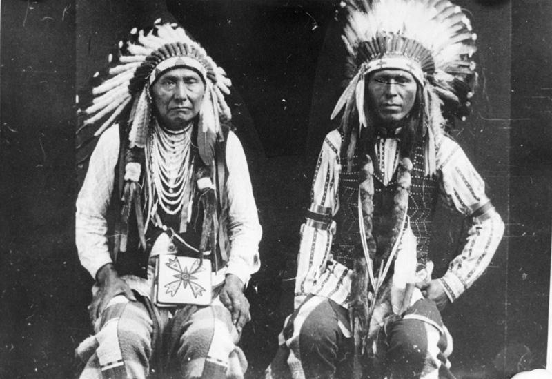 Chief Moses and another man in regalia